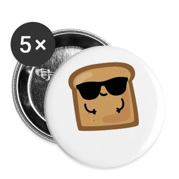 Toastally Cute Toast Bread - Buttons large 2.2'' (5-pack) - white