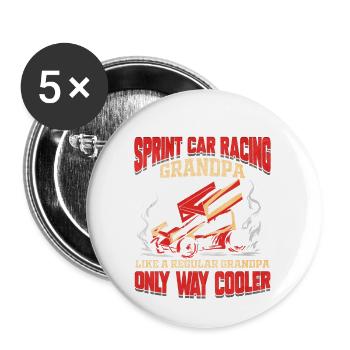 Sprint Car Dirt Track Racing Motorsports Racer - Buttons large 2.2'' (5-pack) - white