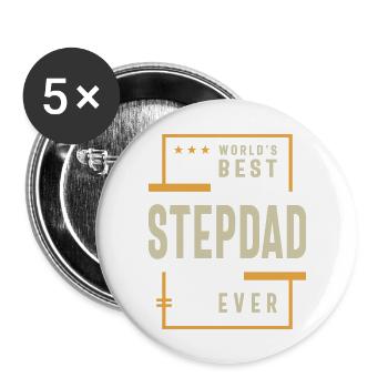 World s Best Step Dad Ever Dad Grandpa Funny - Buttons large 2.2'' (5-pack) - white