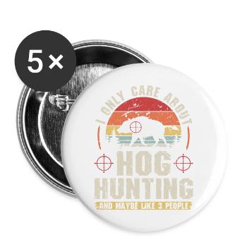 Boar Hunting Vintage Hog Hunter - Buttons large 2.2'' (5-pack) - white