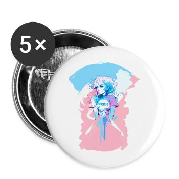 Trans AnimeGirl 2 - Buttons large 2.2'' (5-pack) - white