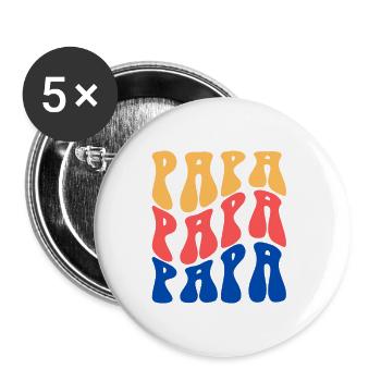 Papa (Father) - Buttons large 2.2'' (5-pack) - white