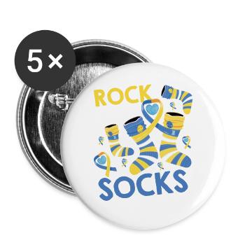 Down Syndrome Awareness Rock Your Socks T21 - Buttons large 2.2'' (5-pack) - white
