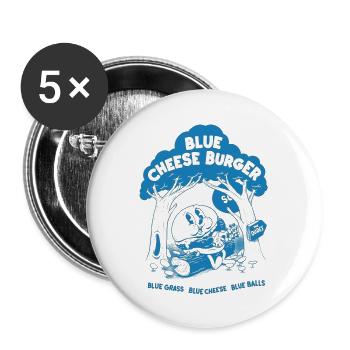Blue Chees Burger - Buttons large 2.2'' (5-pack) - white