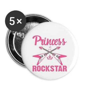 I m Not A Princess Girl Rockstar Funny Rock And - Buttons large 2.2'' (5-pack) - white