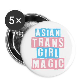Asian Trans Girl Magic travel cute - Buttons large 2.2'' (5-pack) - white