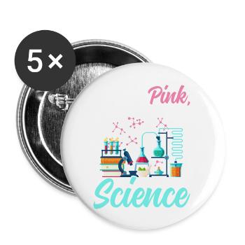 Scientist Girl Funny Science Pink Science Lab For - Buttons large 2.2'' (5-pack) - white