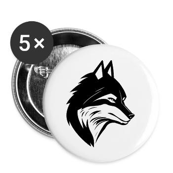 cool rugged wolf minimalist flat design - Buttons large 2.2'' (5-pack) - white