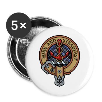 Clan Clark Crest - Buttons large 2.2'' (5-pack) - white