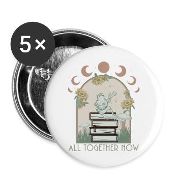 All Together Now Cottage Core Singing Frog - Buttons large 2.2'' (5-pack) - white