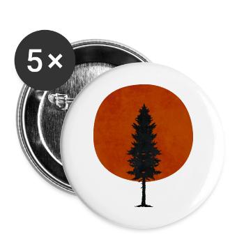 Nature Pine Tree - Buttons large 2.2'' (5-pack) - white