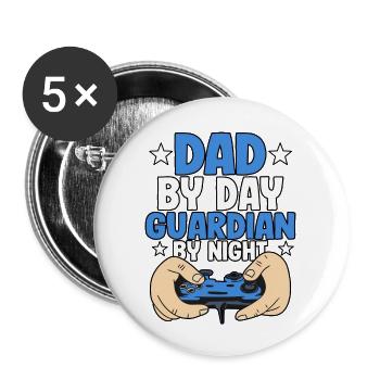 Dad By Day Guardian By Night Funny Fathers Day - Buttons large 2.2'' (5-pack) - white