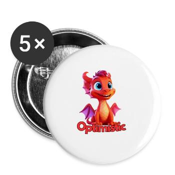 Optimistic Dragon - Buttons large 2.2'' (5-pack) - white
