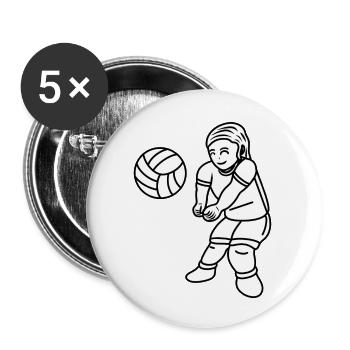Cute Volleyball Player Girl - Buttons large 2.2'' (5-pack) - white