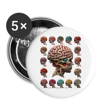 Brains - Buttons large 2.2'' (5-pack) - white