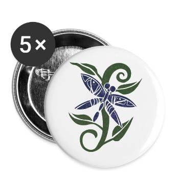 Blue Dragonfly - Buttons large 2.2'' (5-pack) - white