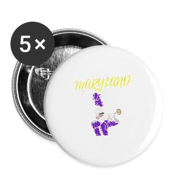 Maryland Drummers Black College ( Band Edition) - Buttons large 2.2'' (5-pack) - white