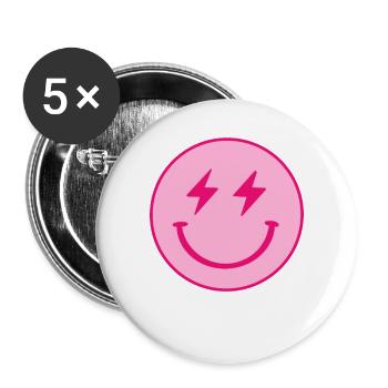light pink face lightning bolt eyes - Buttons large 2.2'' (5-pack) - white