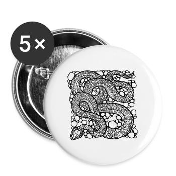 Graphic snake - Buttons large 2.2'' (5-pack) - white