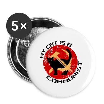 My Cat is a COMMUNIST Funny Cat - Buttons large 2.2'' (5-pack) - white