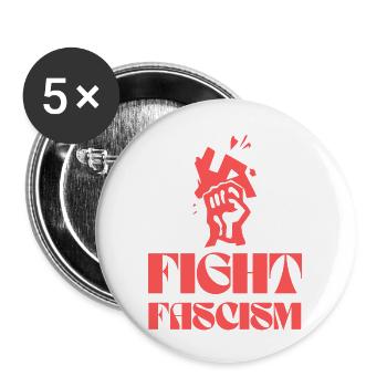Fight Fascism Punch More Nazis - Buttons large 2.2'' (5-pack) - white