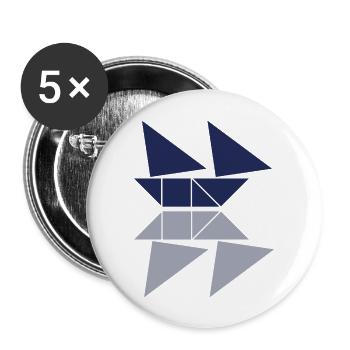 Blue Boat - Buttons large 2.2'' (5-pack) - white