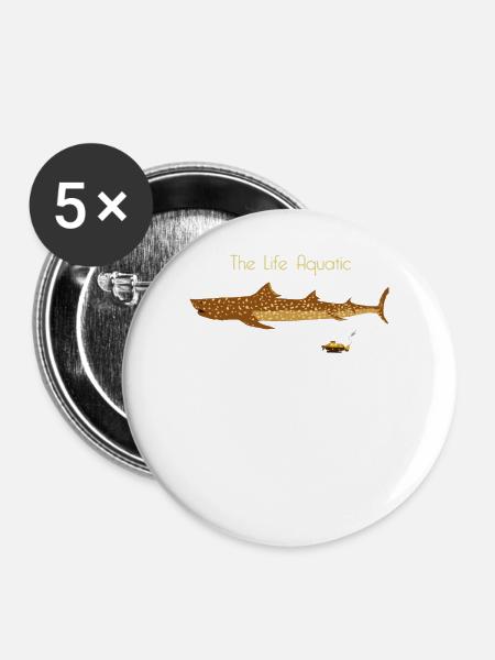 The Life Aquatic Jaguar Shark - Buttons large 2.2'' (5-pack) - white