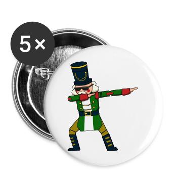 Christmas Soldier Dabbing Nutcracker - Buttons large 2.2'' (5-pack) - white