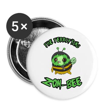 The terrifying ZOM-BEE - Buttons large 2.2'' (5-pack) - white