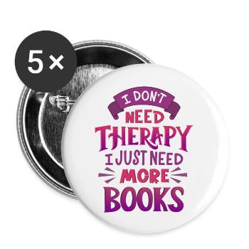 Books Or Therapy Blue - Buttons large 2.2'' (5-pack) - white