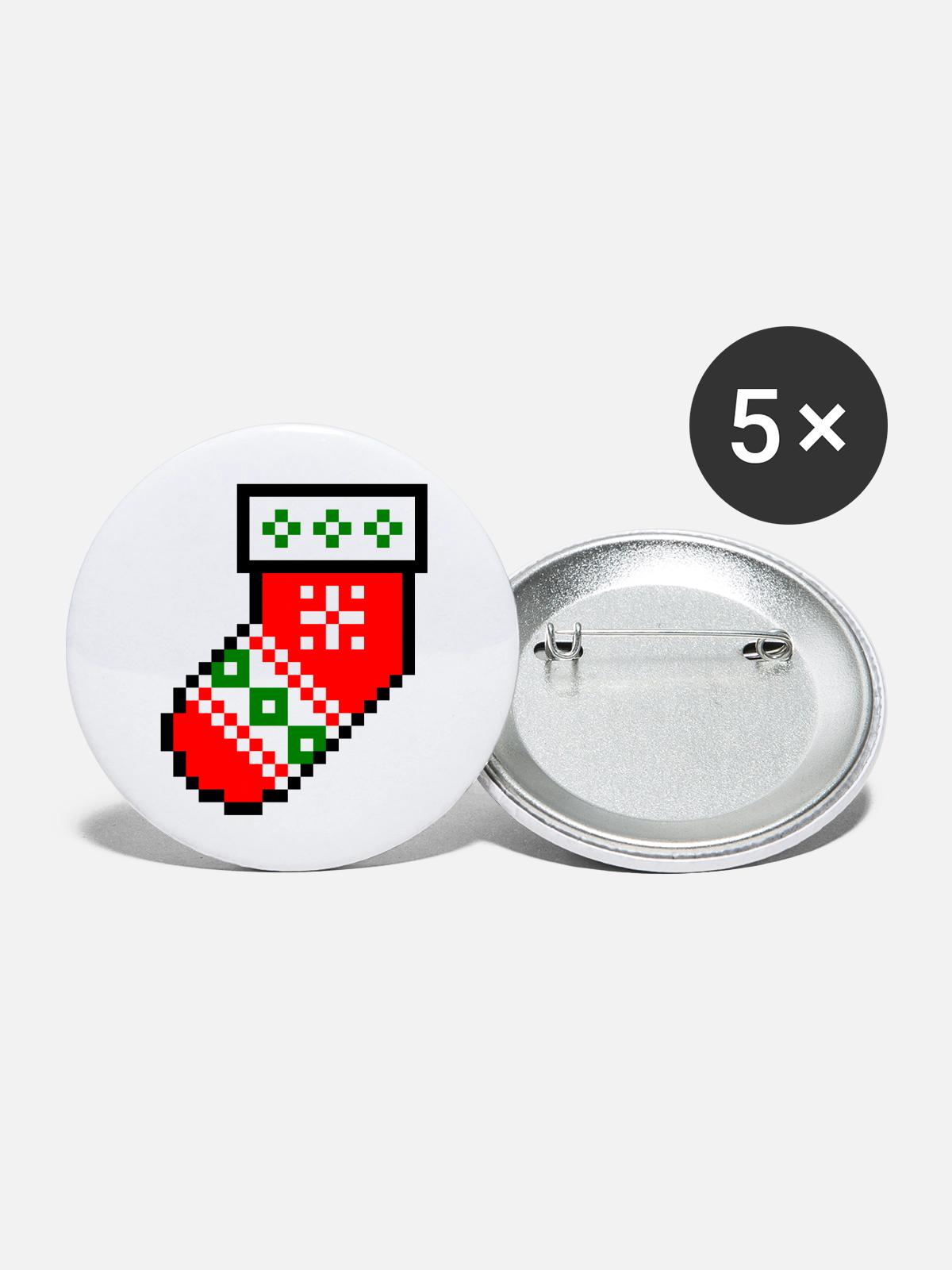 Christmas sock - Buttons large 2.2'' (5-pack) - white