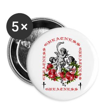 GREATNESS DESIGN - Buttons large 2.2'' (5-pack) - white