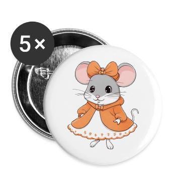 Cute princess mouse - Buttons large 2.2'' (5-pack) - white