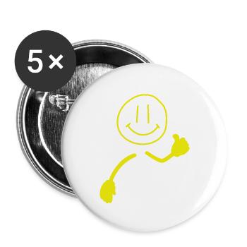 be happy - Buttons large 2.2'' (5-pack) - white