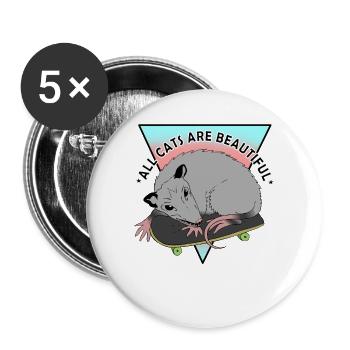 all cats are beautiful trans flag skateboarding - Buttons large 2.2'' (5-pack) - white