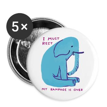blue elephant is sitting - Buttons large 2.2'' (5-pack) - white
