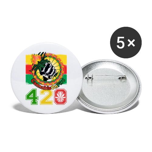 Antic 420 OnFire Herb Weed Marijuana Design - Buttons large 2.2'' (5-pack)
