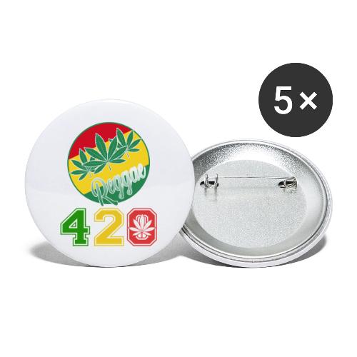 Lively 420 Reggae Ganja Weed Marijuana Design - Buttons large 2.2'' (5-pack)