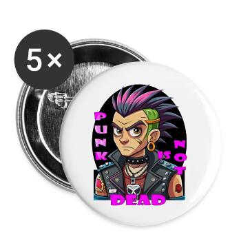 Punk Resurgence,illustration of Punk Man - Buttons large 2.2'' (5-pack) - white