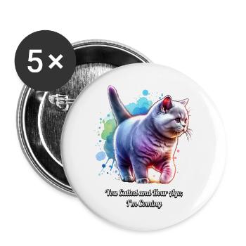 Russian Blue Cat: You Called An Hour Ago.. - Buttons large 2.2'' (5-pack) - white