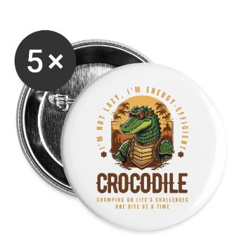 Crocodile - Buttons large 2.2'' (5-pack) - white