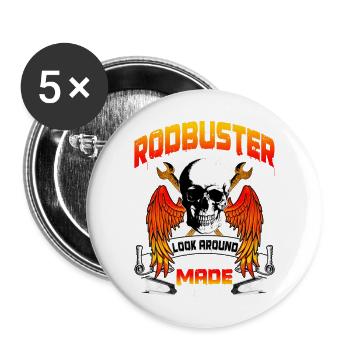 Ironworker Rodbuster Clothing Premium - Buttons large 2.2'' (5-pack) - white