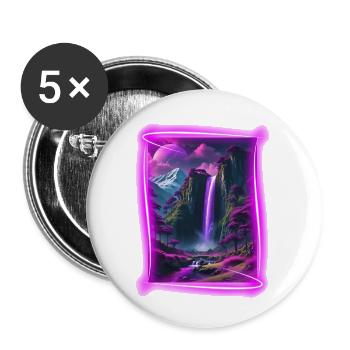 Neon, otherworldly nature scene. - Buttons large 2.2'' (5-pack) - white