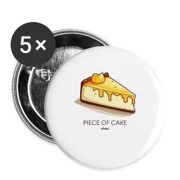 Sweet Slice of Cake - Buttons large 2.2'' (5-pack) - white