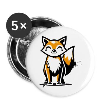 fox in stencil graffiti design - Buttons large 2.2'' (5-pack) - white