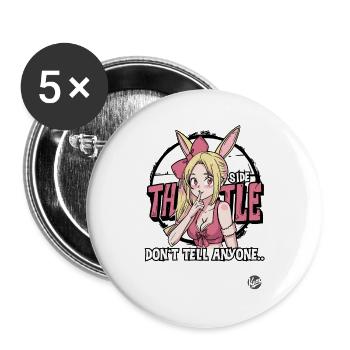 Bunny Cartoon Girl respect The Side Hustle - Buttons large 2.2'' (5-pack) - white