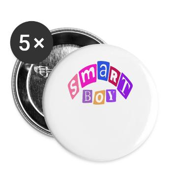 Smart boy - Buttons large 2.2'' (5-pack) - white