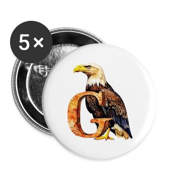 EAGLE LETTER G - Buttons large 2.2'' (5-pack) - white