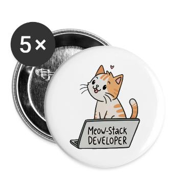 Meow Stack Developer - Buttons large 2.2'' (5-pack) - white