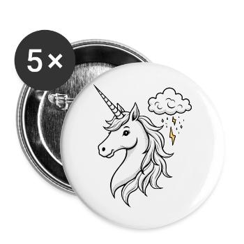 Brainstorm Unicorn - Buttons large 2.2'' (5-pack) - white